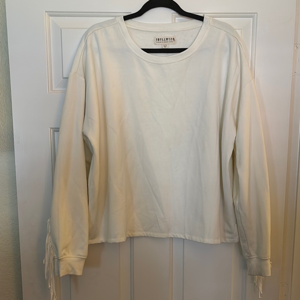 Idyllwind Cream Fringed Sweatshirt